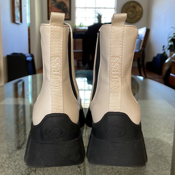 Guess Chelsea Boot, Cream/Black w/ Steel Accents - Picture 4 of 4